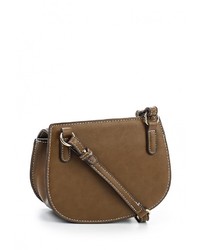 Коричневая кожаная сумка через плечо от Mango