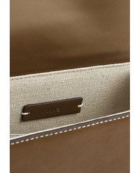 Коричневая кожаная сумка через плечо от Mango