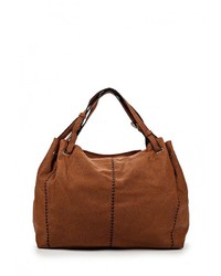 Коричневая кожаная сумка через плечо от Marc Johnson