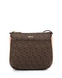 Коричневая кожаная сумка через плечо