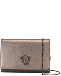 Коричневая кожаная сумка через плечо от Versace