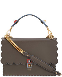 Женская коричневая кожаная сумка от Fendi