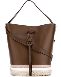 Женская коричневая кожаная сумка от Furla