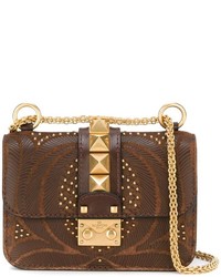 Женская коричневая кожаная сумка от Valentino