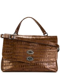 Женская коричневая кожаная сумка от Zanellato