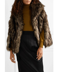 Коричневая короткая шуба от Michael Kors Collection