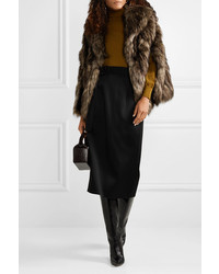 Коричневая короткая шуба от Michael Kors Collection