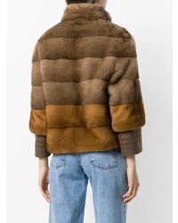 Коричневая короткая шуба от Blancha