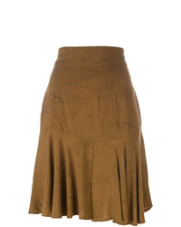 Коричневая короткая юбка-солнце от Alaïa Vintage