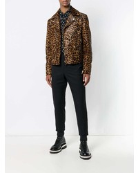 Мужская коричневая косуха с принтом от Versace