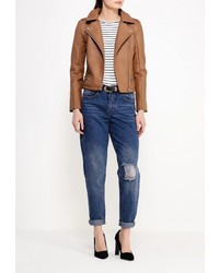 Женская коричневая косуха от LOST INK