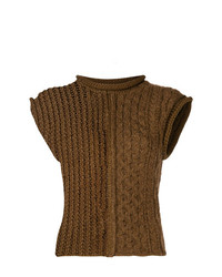 Женская коричневая кофта с коротким рукавом от Chloé