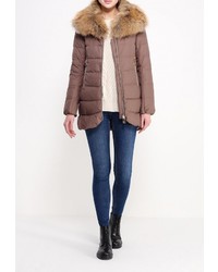 Женская коричневая куртка-пуховик от Clasna