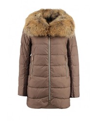 Женская коричневая куртка-пуховик от Clasna