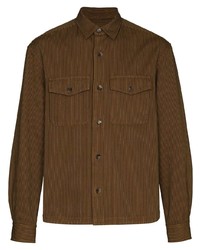 Мужская коричневая куртка-рубашка в вертикальную полоску от Kenzo