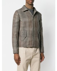 Мужская коричневая куртка-рубашка в клетку от AMI Alexandre Mattiussi