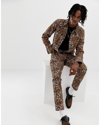 Мужская коричневая куртка-рубашка с леопардовым принтом от ASOS DESIGN