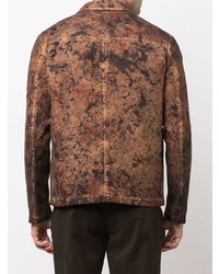 Мужская коричневая куртка-рубашка с принтом от The Gigi