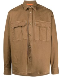 Мужская коричневая куртка-рубашка от BOSS
