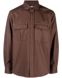 Мужская коричневая куртка-рубашка от GR10K