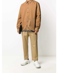 Мужская коричневая куртка-рубашка от Oamc