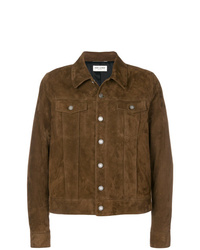 Мужская коричневая куртка-рубашка от Saint Laurent