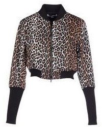 Коричневая куртка с леопардовым принтом