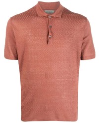 Мужская коричневая льняная футболка-поло от Corneliani