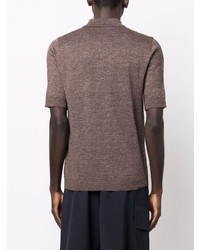 Мужская коричневая льняная футболка-поло от Lardini