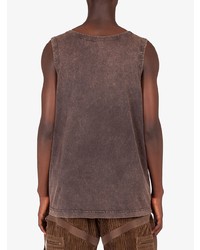 Мужская коричневая майка с вышивкой от Dolce & Gabbana