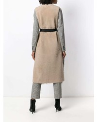 Женская коричневая меховая безрукавка от Blancha