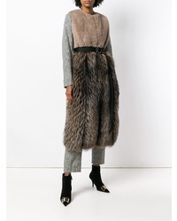 Женская коричневая меховая безрукавка от Blancha