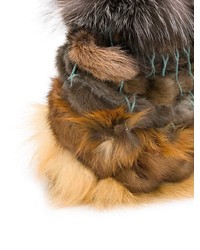 Коричневая меховая большая сумка от Liska