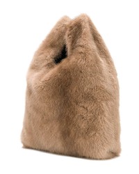 Коричневая меховая большая сумка от Simonetta Ravizza