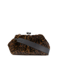 Коричневая меховая сумка через плечо с леопардовым принтом от Weekend Max Mara