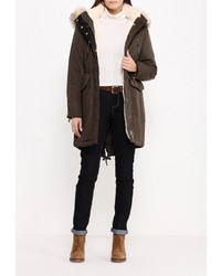 Женская коричневая парка от B.Style