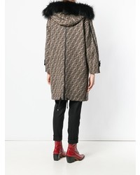 Женская коричневая парка от Fendi