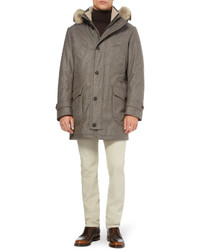 Мужская коричневая парка от Loro Piana