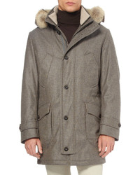 Мужская коричневая парка от Loro Piana