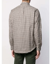 Мужская коричневая рубашка с длинным рукавом в мелкую клетку от Polo Ralph Lauren