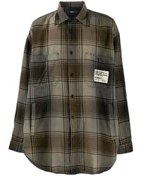 Мужская коричневая рубашка с длинным рукавом в шотландскую клетку от Diesel