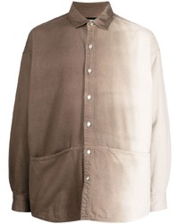 Мужская коричневая рубашка с длинным рукавом с принтом от Neighborhood