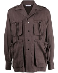 Мужская коричневая рубашка с длинным рукавом с узором "в ёлочку" от SASQUATCHfabrix.