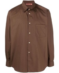 Мужская коричневая рубашка с длинным рукавом от Acne Studios