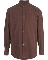 Мужская коричневая рубашка с длинным рукавом от Brunello Cucinelli