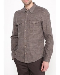 Мужская коричневая рубашка с длинным рукавом от Burton Menswear London