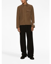 Мужская коричневая рубашка с длинным рукавом от Dolce & Gabbana