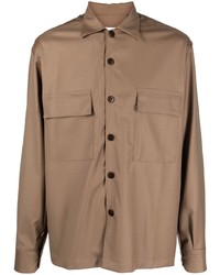 Мужская коричневая рубашка с длинным рукавом от Costumein