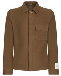 Мужская коричневая рубашка с длинным рукавом от Dolce & Gabbana