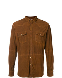 Мужская коричневая рубашка с длинным рукавом от Eleventy